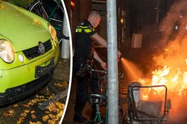 Auto beschadigd door brand in Haarlem-Noord