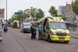 Fietsster lelijk ten val op bij val Spaarne Haarlem