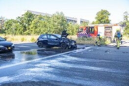 Aanrijding in Haarlem; aanhouding en auto in brand