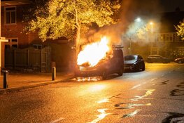 Bestelbus verwoest door brand, politie gaat uit van brandstichting