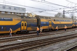 Trein ontspoort bij station Haarlem