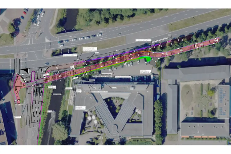 Voorbereidingen aanleg fietsbrug Leidsevaart Haarlem